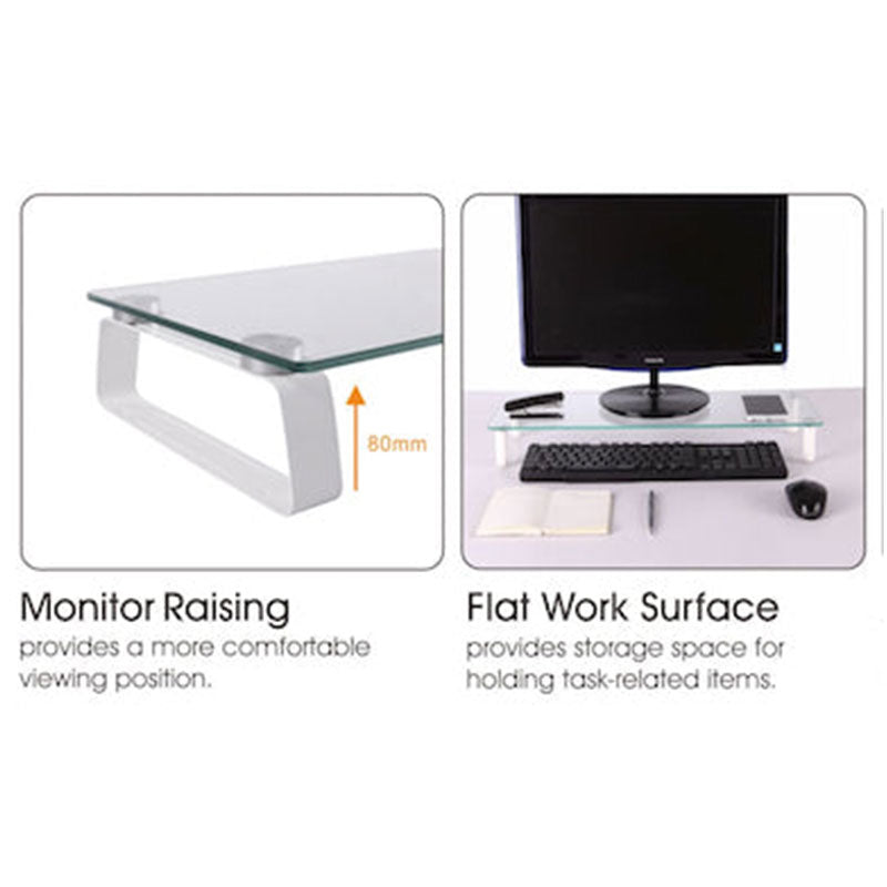 Glass Ergonomic Tabletop Riser/Desktop Stand for Computer Monitor, LCD ...
