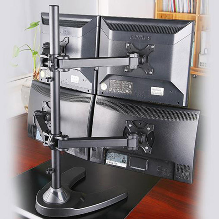 RIFE 4MSFB2_0 Quad Monitor Stand – Freestanding, 13–27″