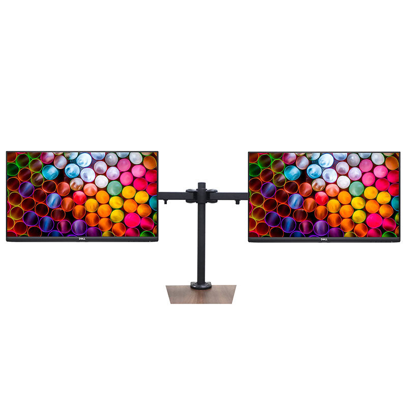 HeavyDuty Dual Monitor Stand, Clamp on Base, Fully Adjustable Wide Ar