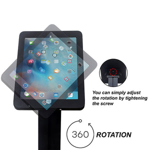 Heavy Duty Kiosk Mount Standing Tablet Holder, Anti Theft, Anti Tamper, Lockable Enclosure for iPad Pro 12.9
