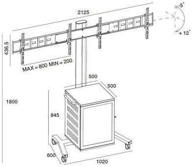 Tv Floor Stand (with Lockable Cabinet) (TMC02 )- 5