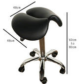 Ergonomic Adjustable Rolling Active Chair, Saddle Seat and AngleAdjustment, Black (R4008)